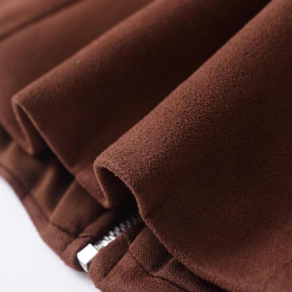 Spring 2025 Women’s Suede Sleeveless Vest with Flap Detail