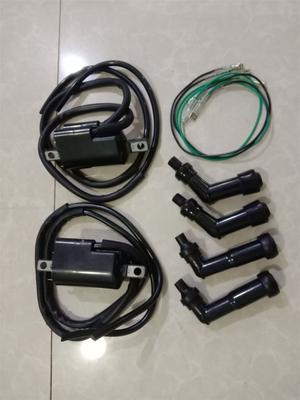 For Honda CB350F CB400F CB500K CB550F CB550K Ignition Coils & Spark Plug Caps 2x