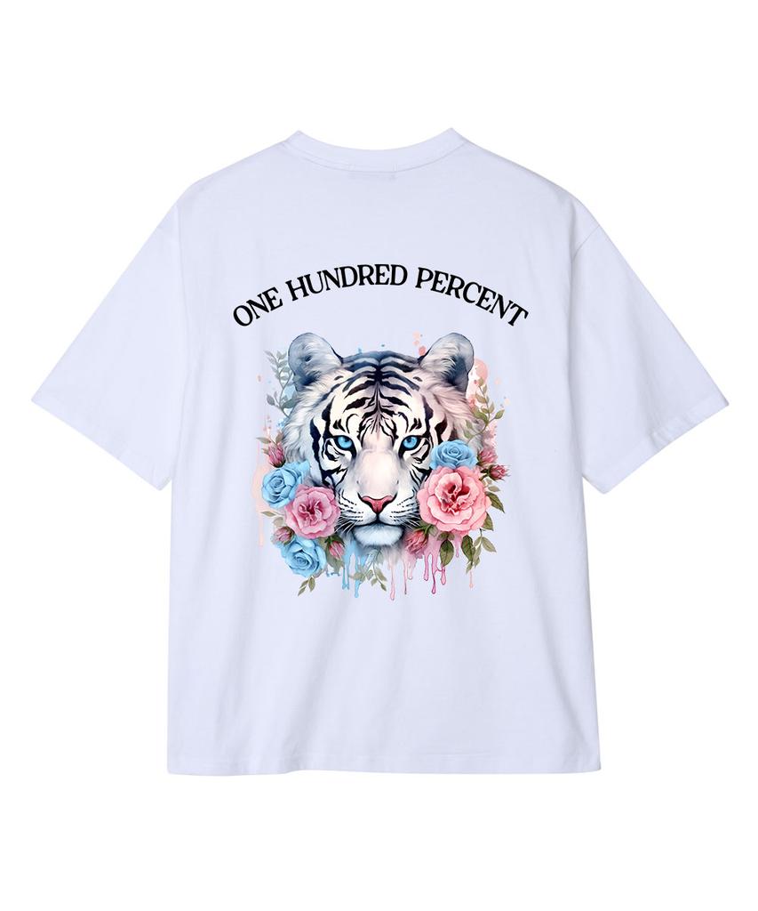 OHP Ohpxharmonia Bwhite Tiger Semi-Oversized Short Sleeve T-Shirt