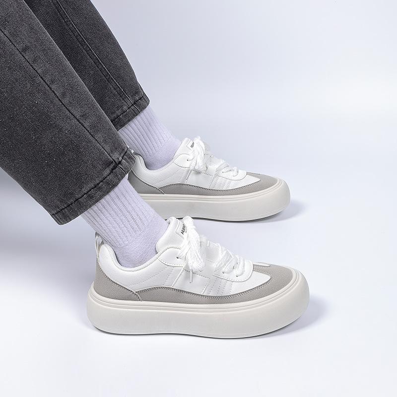 Global Heightening Trend Board Shoes 2025 Spring New Men's Versatile White Platform Trendy Shoes Fashionable Little White Shoes