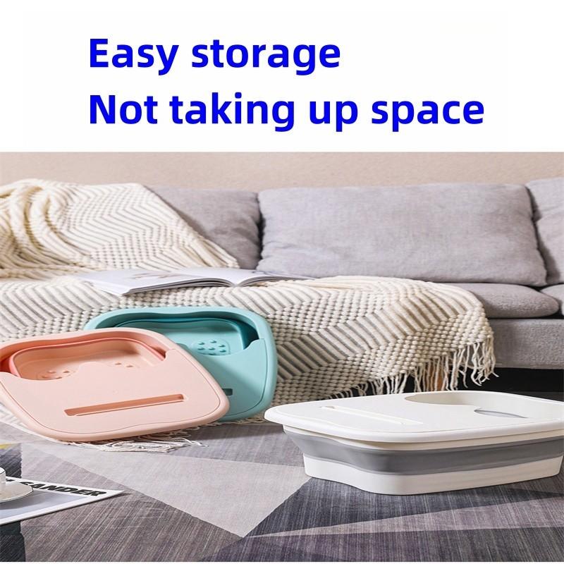 Fotskål Sammenleggbar Vannbøtte Bærbar Oppbevaring Husholdningsmassasje Helsebevaring Fotbadkar Leggdekket Isolert Fotvaskebasseng