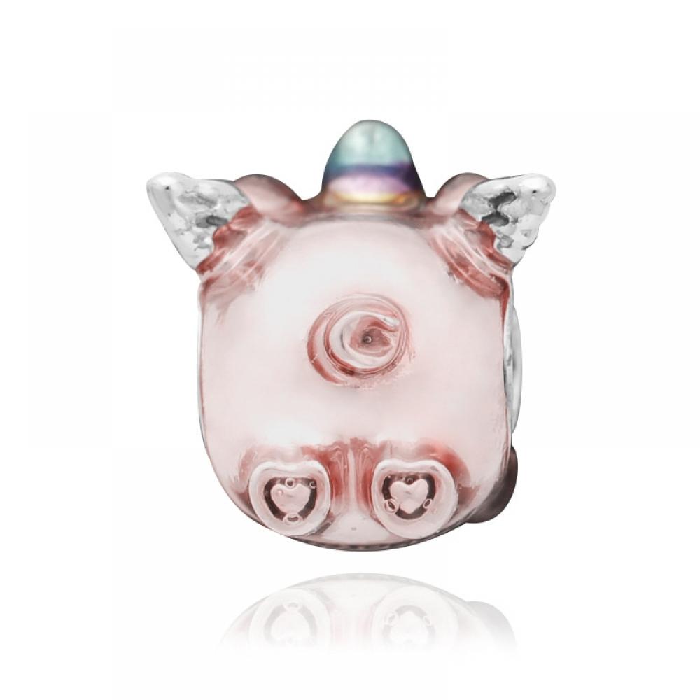 Pandora 792573c01 Latający Jednorożec Świnia Srebrny Charm