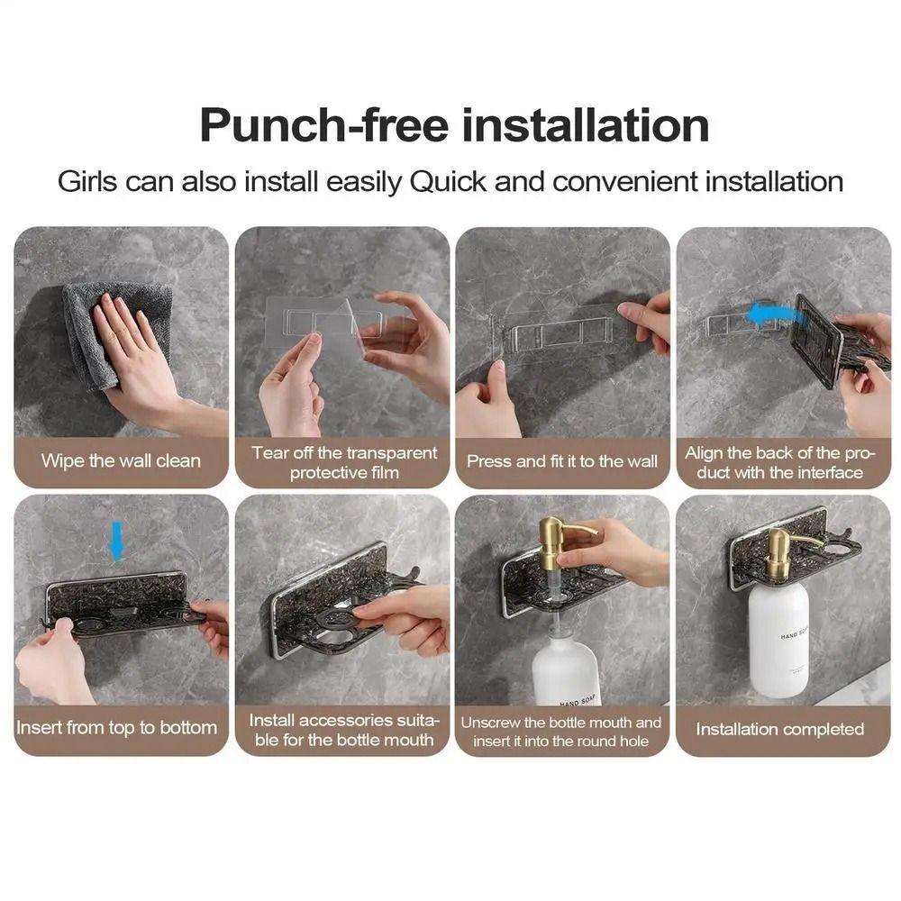 Wall Mounted Bathroom Storage Rack Creative Lotion Dispenser Holder  Bathroom Supplies