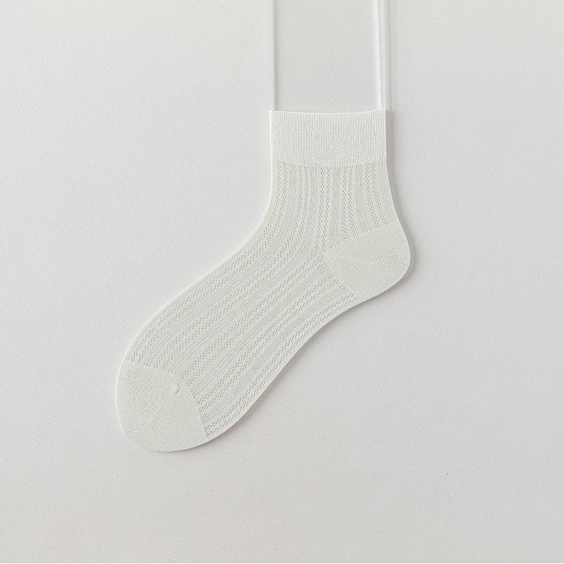 Female Summer Thin Pure Color All Kinds of Mesh Breathable Antibacterial Deodorant Socks