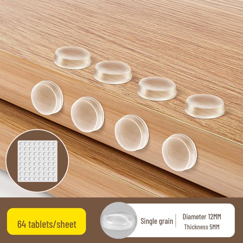 Self-Adhesive Silicone Anti-Collision Beads: Transparent Door Handle & Toilet Lid Shock Absorbers
