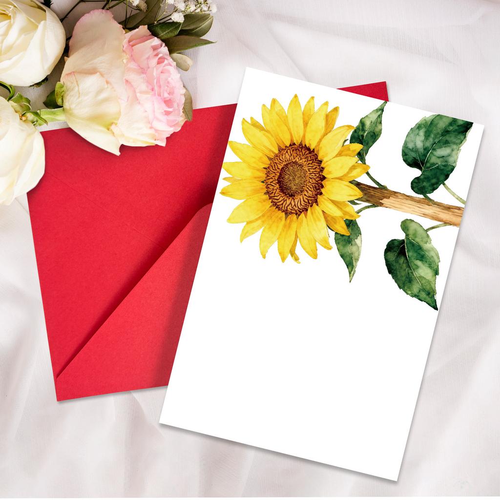 1 Watercolor Flower Series Greeting Card Envelope Set Universal Handwritten Greetings Message Card Gift Thank You