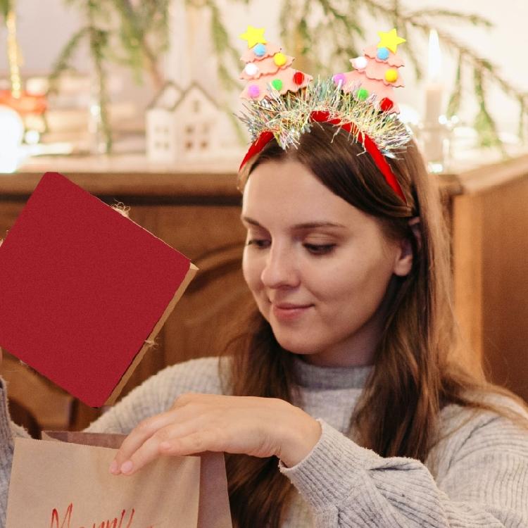 Eye Catching Christmas Tree Headband for Party Cosplay Headwear Costume Soft Fabric Headpieces Styling Accessory