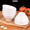 Pure White Ceramic Bowl: 5/5.5/6.5 Inch - High-Foot Salad, Instant Noodle, Fruit, Conical Hat, or Ramen Bowl