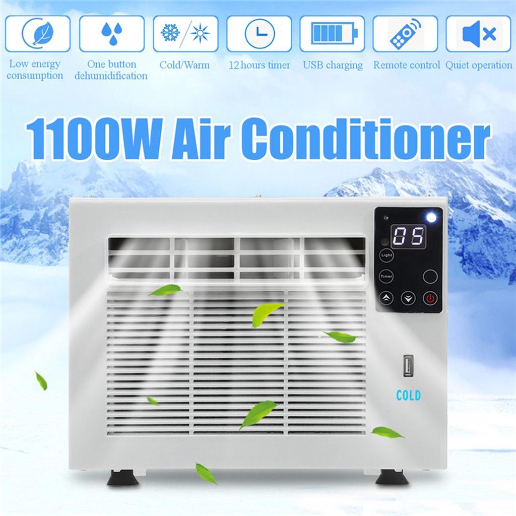 330W 1100W Mini Air Conditioner Portable Small Desktop Air Cooler Cold And Warm Air Conditioning Fan LED Control Panel With Remote Control