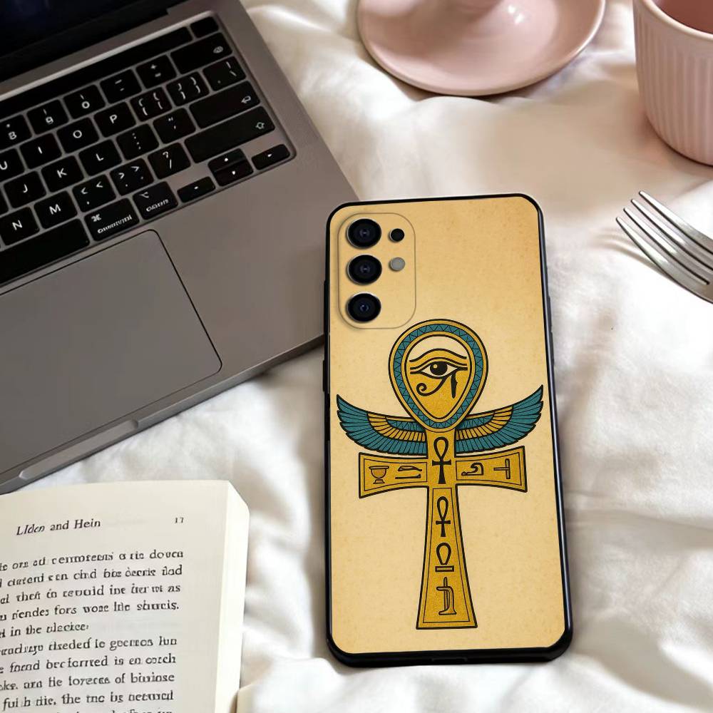 Egyptian Eye Of Horus Phone Case For Samsung S25,24,23,22,30,21,10,9,Ultra,Plus,Lite,FE,4,5 G Soft Black Case