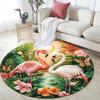 Flamingos Sunset Beach Round Area Rug,Carpet Rug for Living Room Bedroom Sofa Playroom Decor,Non-slip Floor Mat