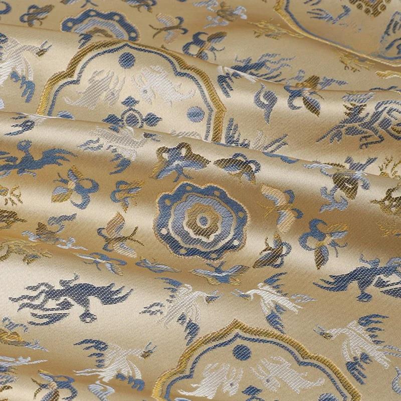

100x145 см 3D рельефная дамасская ткань парча жаккардовый цветочный узор ткань сделай сам сшить новое китайское платье чонсам одежда ханьфу 100x145cm