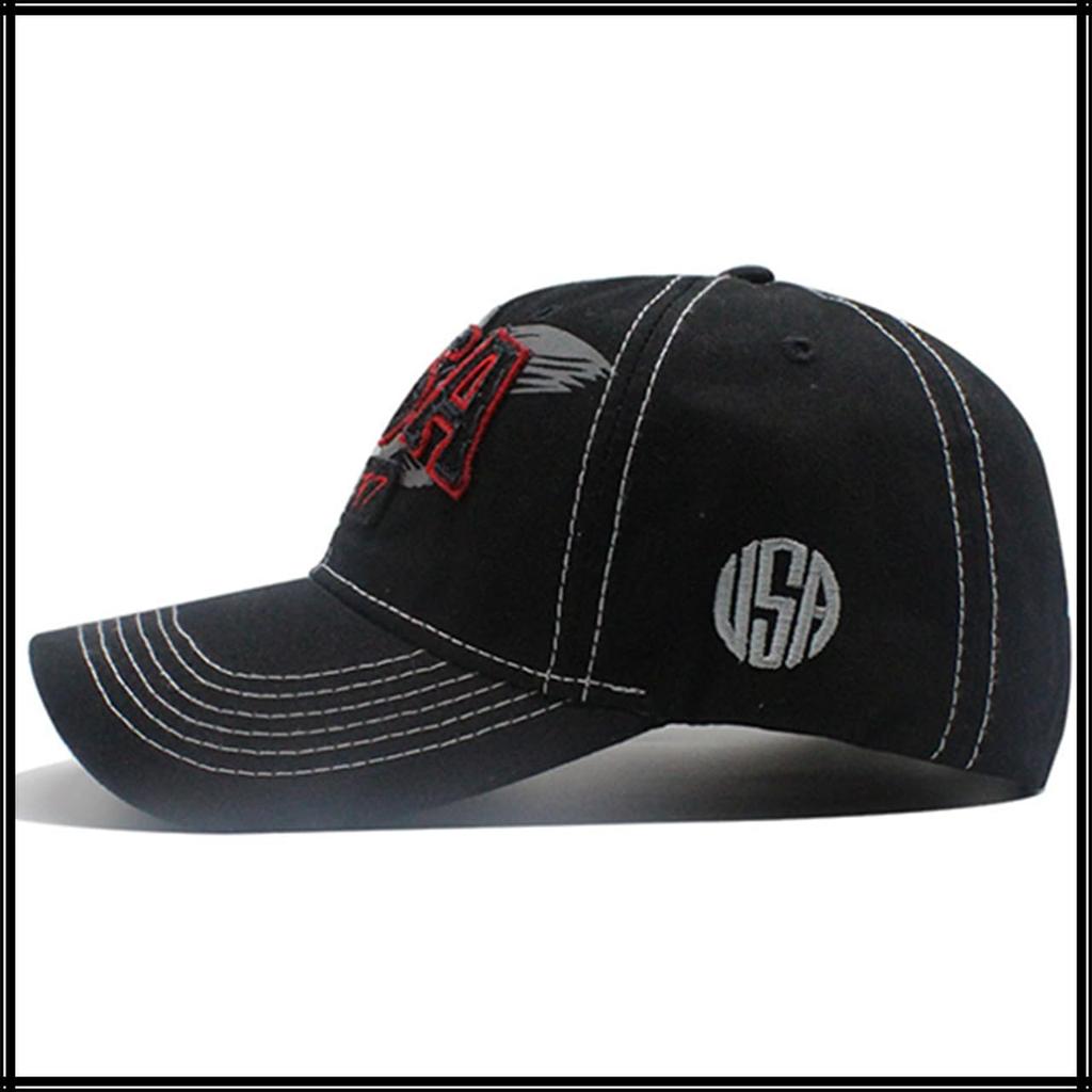 Eagle Cap Hat with English Letters and Cool CZ179 [White Fang] Brim, Logo, Outdoor, Casual, Men's, Women's, (Black)