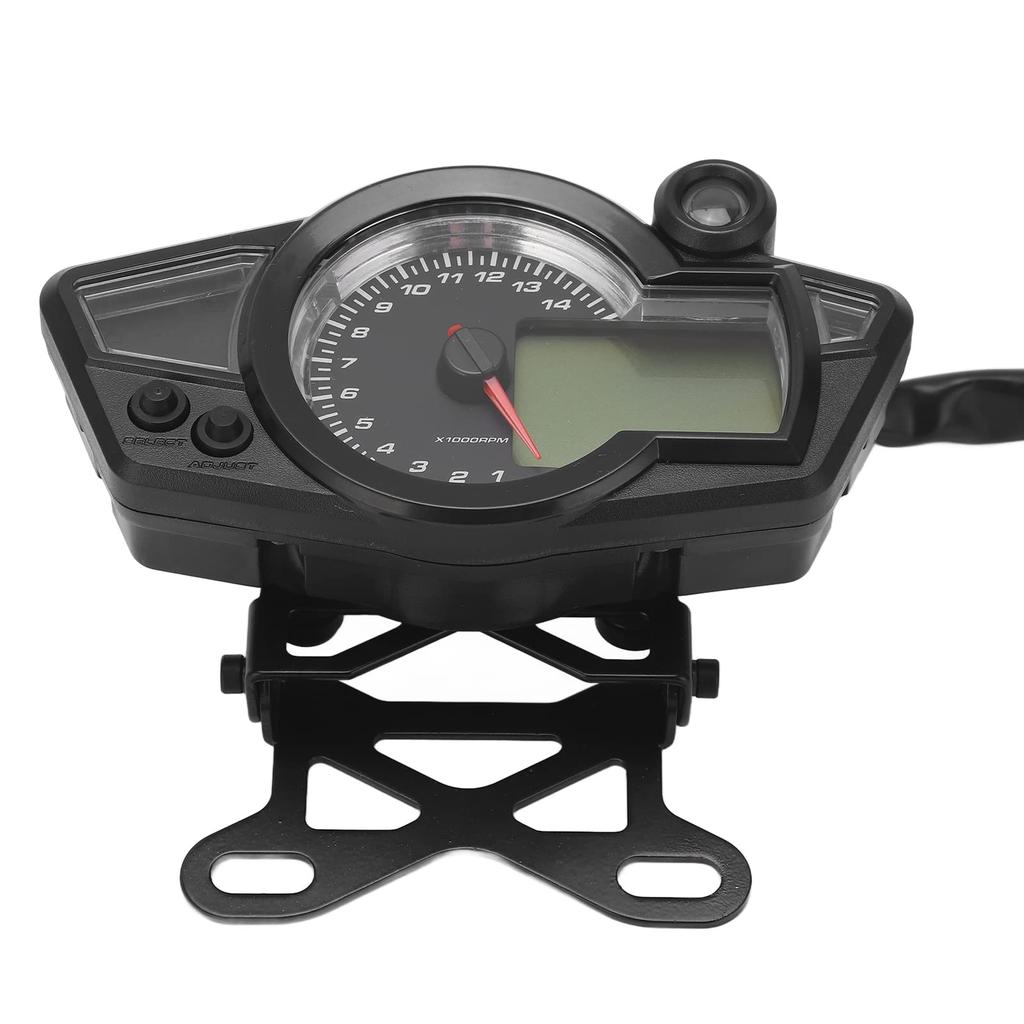 Motorcycle Speedometer, Warning Light DC12V Anti-Glare Backlit Motorcycle Tachometer with Sensor for ATV UTV 1 24 Cylinder