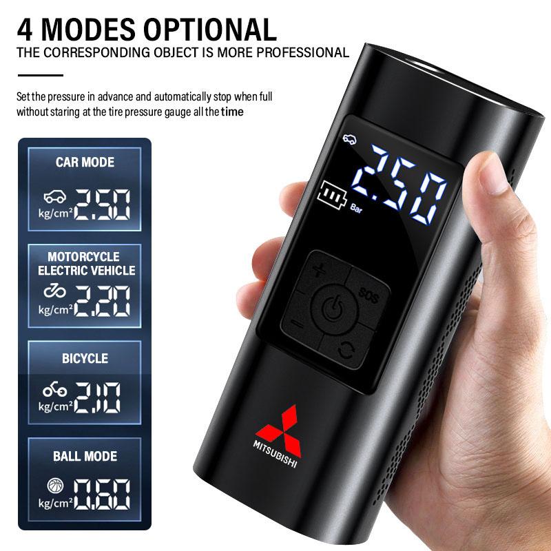 Car Tire Inflator Smart Digital Inflatable Pump Bicycle Boat Air Pump For Mitsubishi Outlander Lancer 10 9 ASX RALLIART Eclipse L200 Pajero