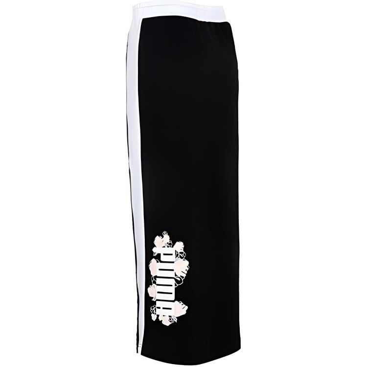 (WMNS) PUMA Logo Printing Half Body Long Skirt Black Women s 532047-01 XL