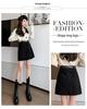 2024 Fall/Winter Korean Waistless Corduroy Pleated Mini Skirt - High Waist A-Line Design