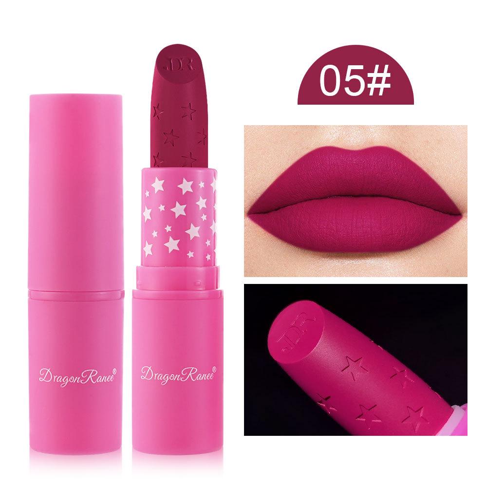DragonRanee Cross-border Barbie Non-Fading Matte Lipstick in Rose Red Star