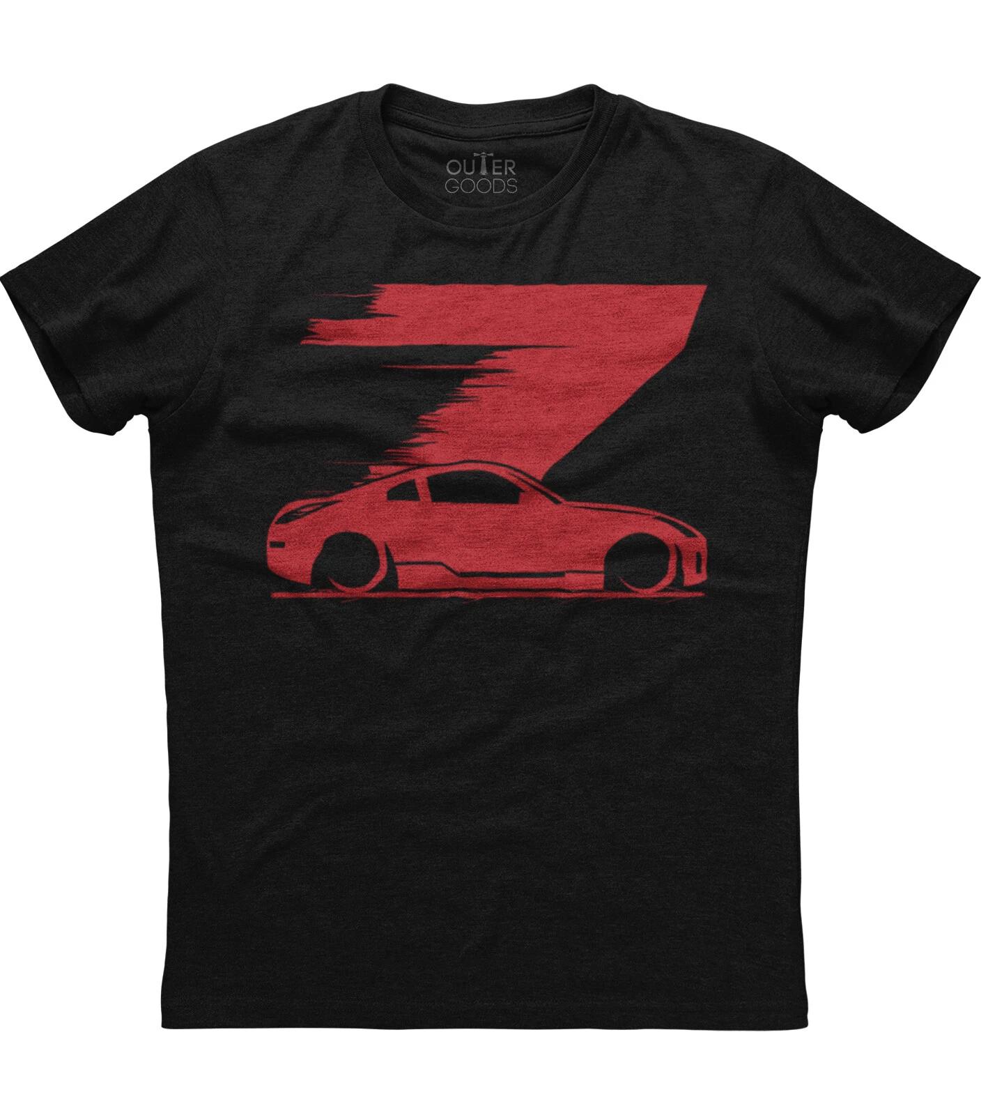 Z Alphabet Designed Speedy Red Car Mens Short Sleeve New Cotton Black T-shirt M