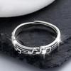 Huitan Antique-Copper Opening Rings with Music Symbols Stylish Exquisite Party Zircon for Women Vintage Fashion Ear Accessories