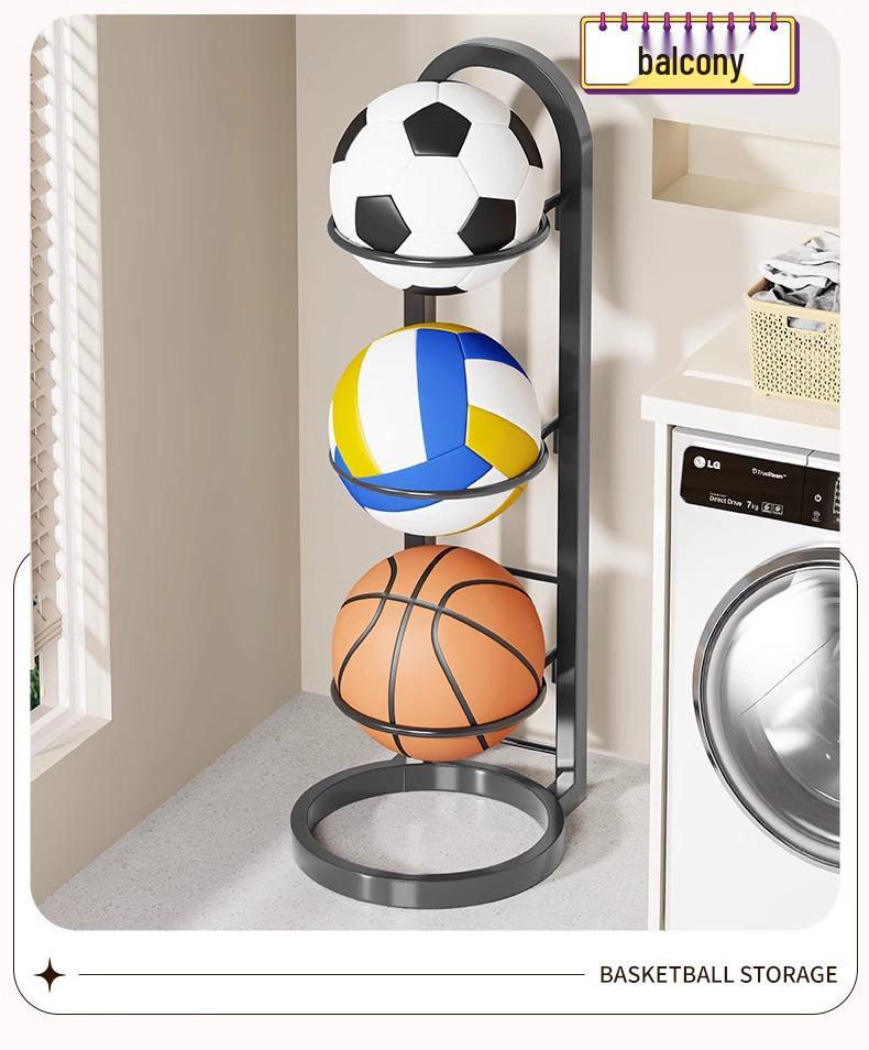 Foldable Multi-layer Sports Ball Storage Rack for Home