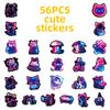56PCS Neon Cat Graffiti Stickers Cool Colorful Lights Cartoon Cat Skateboard Decoration Stickers For Stationary Notebook
