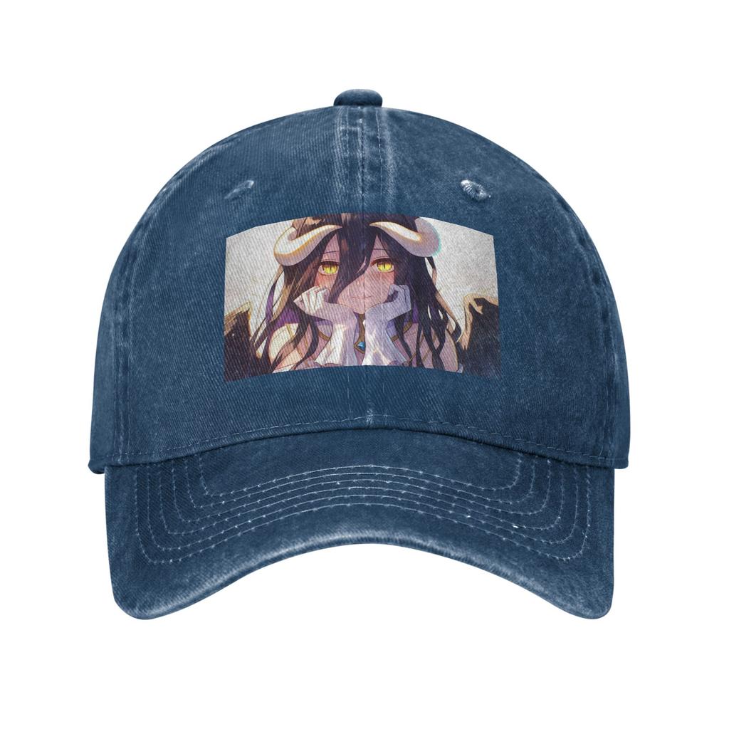 Adventure Anime Albedo Overlord Washed Denim Cap Casual Baseball Caps Adjustable Hat Summer Unisex Baseball Hats