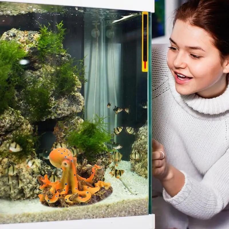 Aquarium Landscaping Octopus Decoration Tank Cute Sea Animal Decor Octopus Aquarium Landscaping Accessories For Freshwater Or