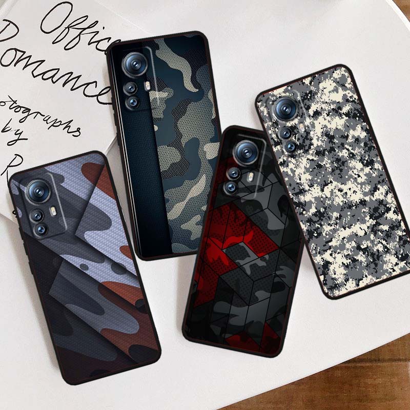 Creative Camouflage Pattern Phone Case For Xiaomi Mi 15 14 13 13T 12 12T 12S 11 11i 11T Pro Ultra Lite 5G Black Soft