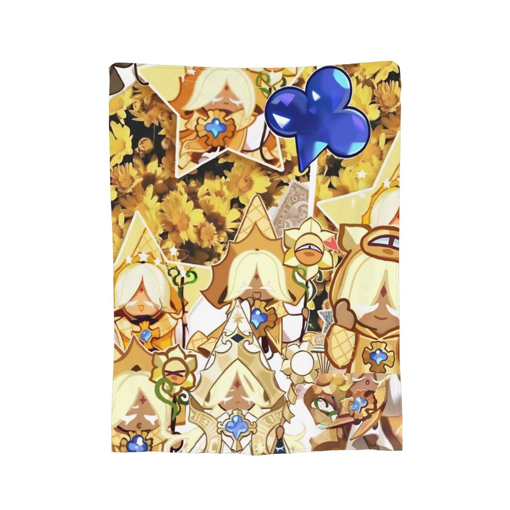 Shadow Milk Cookie Blankets Flannel Printed Cookie Run Kingdom Lightweight Thin Throw Blanket for Bedding Bedroom Bedspreads