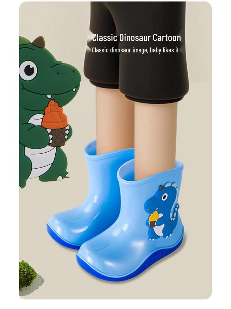 Cartoon Waterproof Unisex Toddler Rain Boots - Short Rubber Boots for Kids