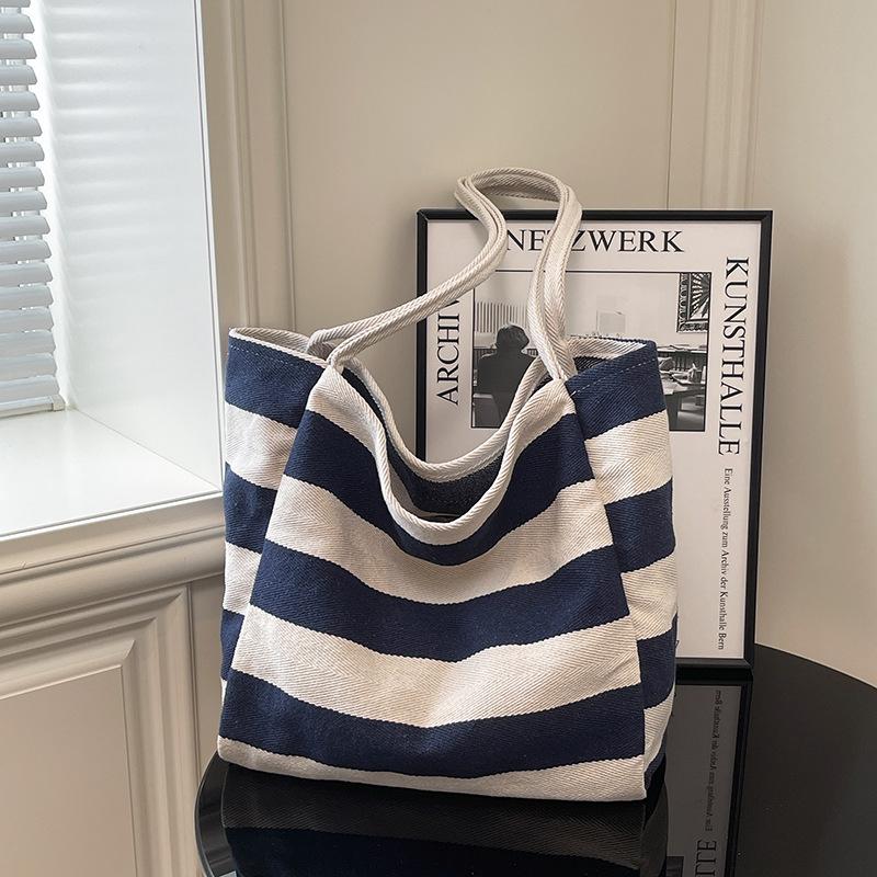 

College style black plaid canvas bag large capacity Korean version open square shoulder bag cloth bag student female new model синий