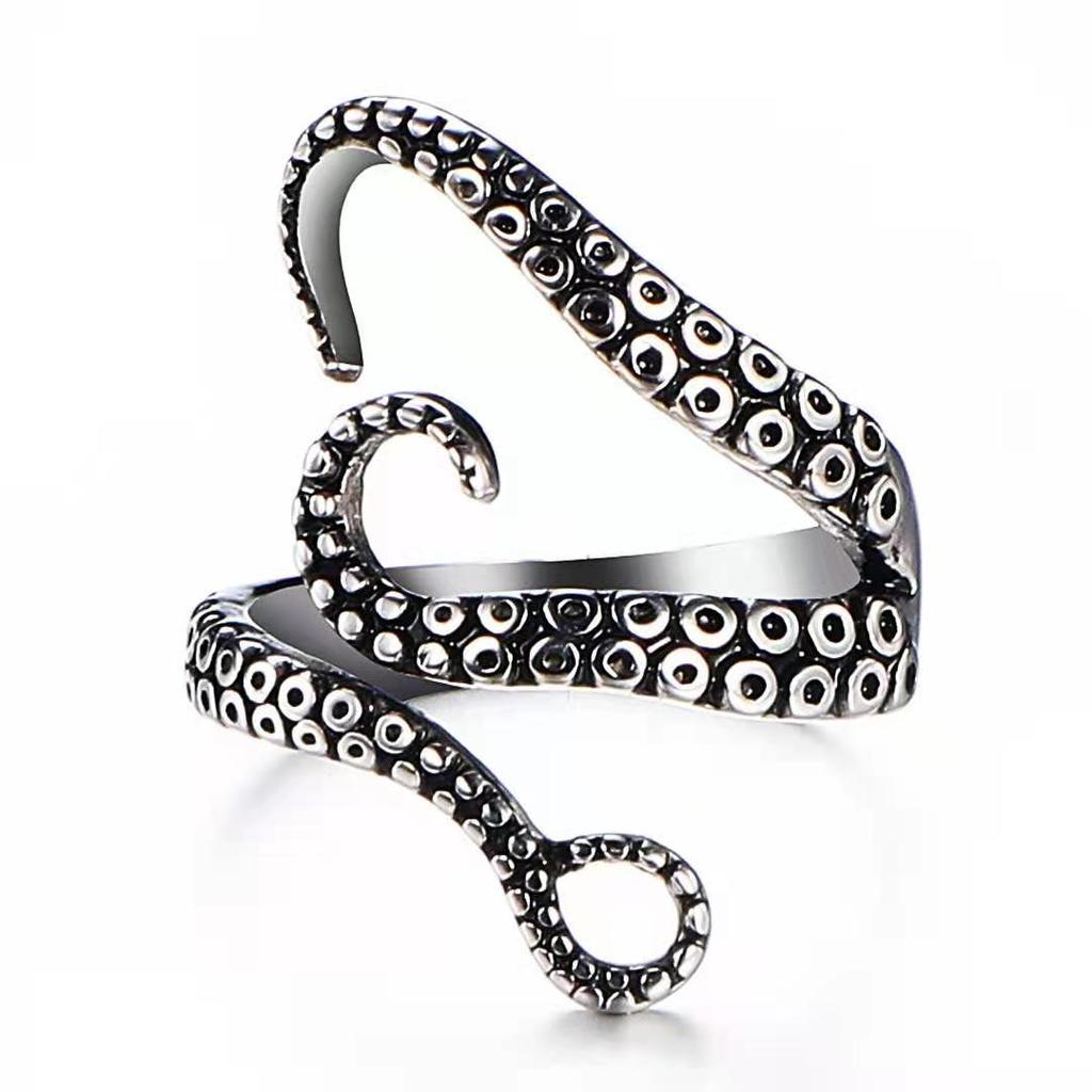 Titanium Steel Gothic Deep Sea Squid Octopus Ring Fashion Jewelry Adjustable Titanium Steel Gothic Deep Sea Squid Octopus Ring Fashion Jewelry Adjustable