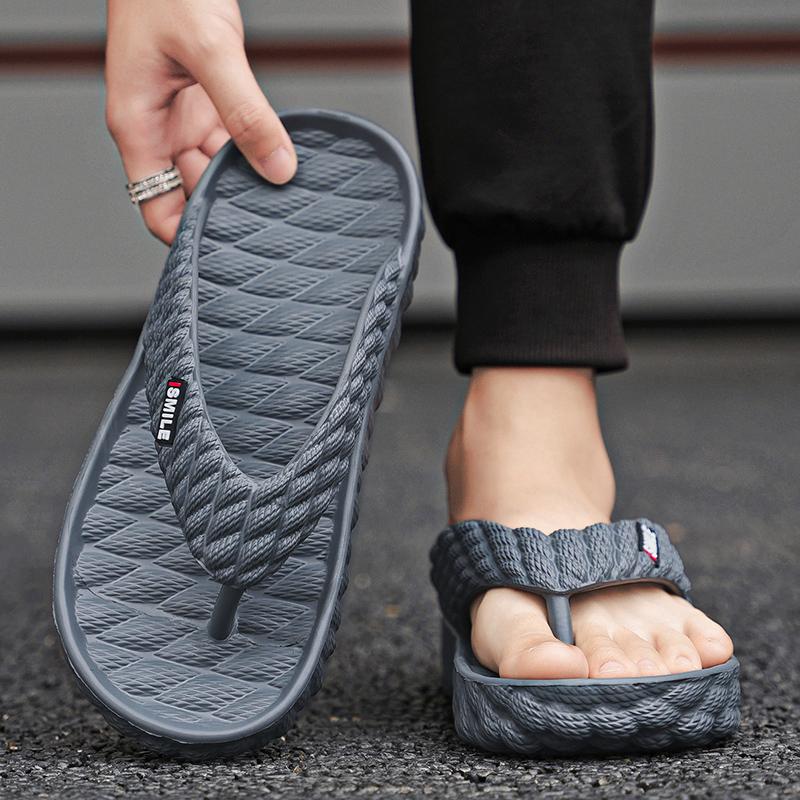 36-45 Velké jednobarevné módní žabky s měkkým dnem pro pánské pantofle, domácí, ležérní