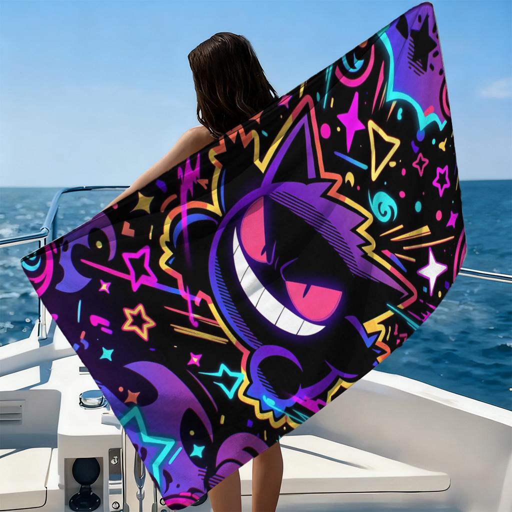 P-Pokémon Gas Beach Towel Quick-drying Small To Large Suitable for Beach Pool Yoga Gym Home Cute Gift for Friend Family