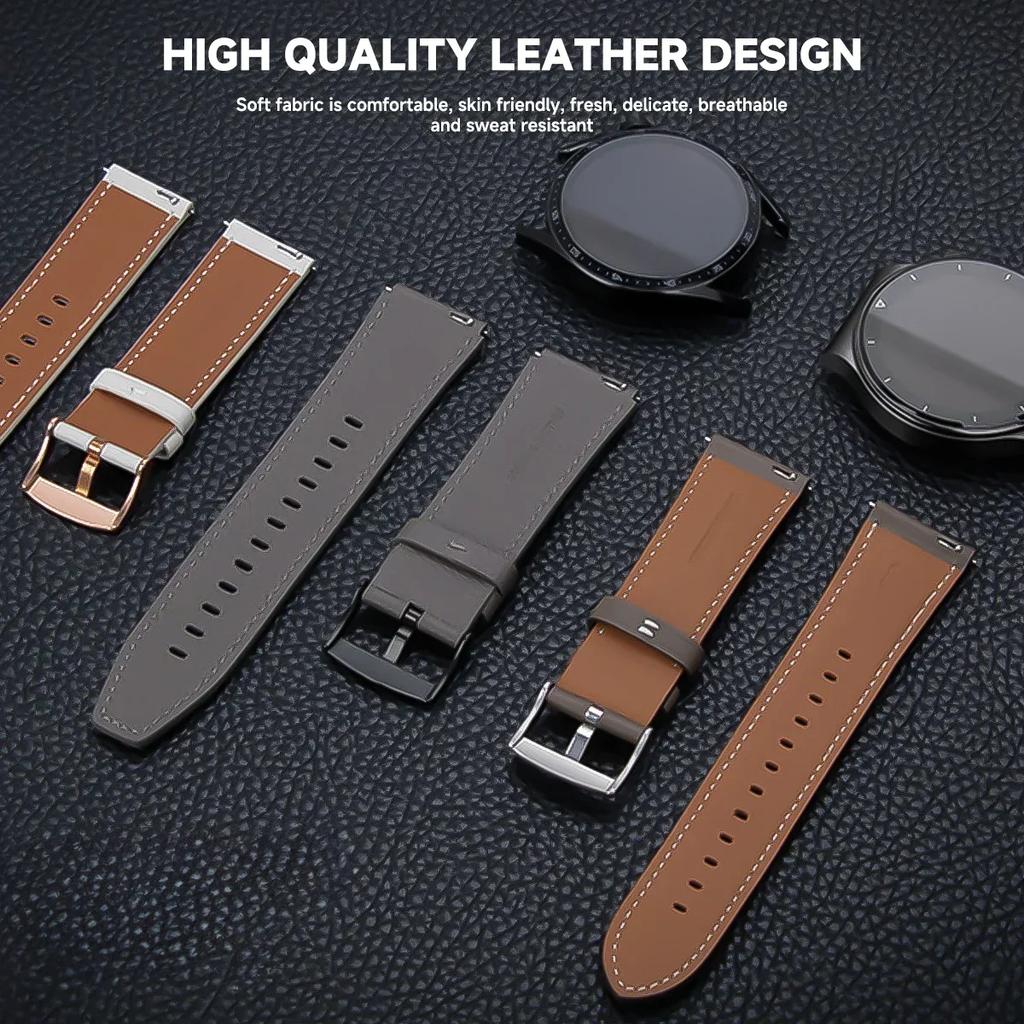 22mm 20mm Premium Leather Strap For HUAWEI WATCH GT 5 46mm 5Pro GT 3 GT2 Pro 46mm Band Watchbands Replacement Wristband