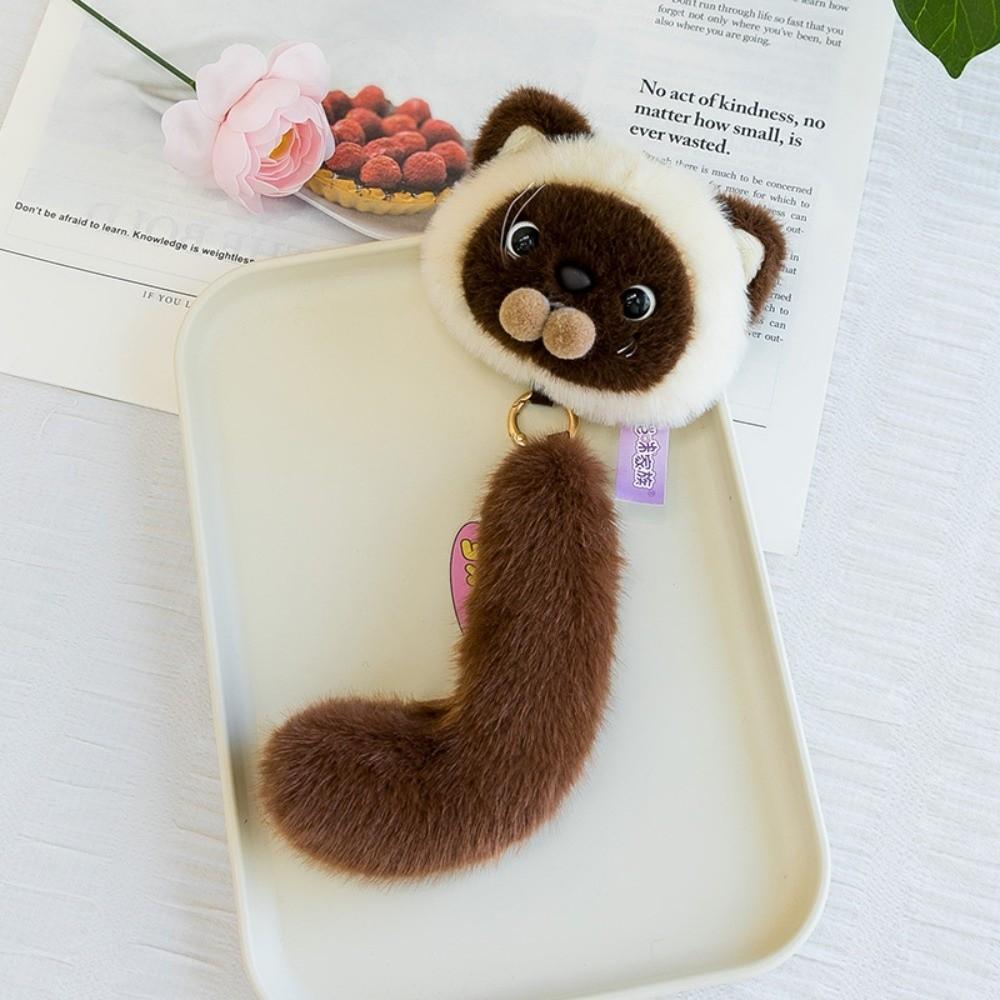 Plush Raccoon Plush Pendant With Keyring Stuffed Doll Charm Cartoon Pendant Backpack Decoration