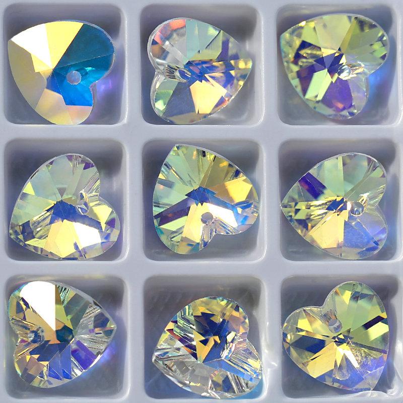 Best Quality 14mm 28pcs/pack 6228 Heart Pendant Austria Charms Crystal Heart Beads Gems for Jewelry Accessories Earring Making