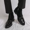 Men Formal Business Ankle Boots Black Brown Leather Shoes High Boots Brogue Boots Large Size