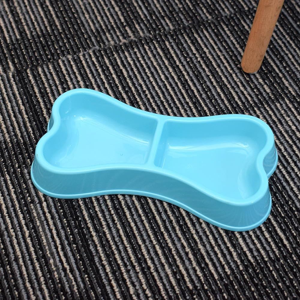 3 Dog Bowls for Puppies2-in-1 Bone Shaped Small Pet FeederPlastic Water and Food Container, Suitable for PuppiesCats, and Small Animals, Easy To Clean