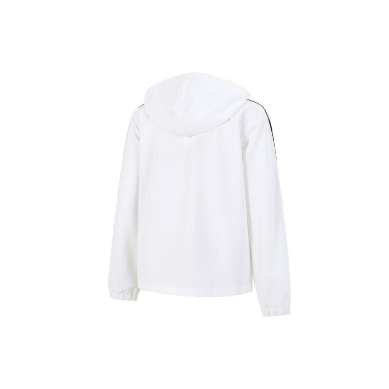 adidas Neo Training Sports Striped Loose Hooded Jacket Women Jackets White H36745