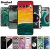 For Google Pixel 9 Pro XL Cellphone Case Luxury Protector Soft Silicone Cover for Google Pixel 9Pro XL Marble Soft Black Funda