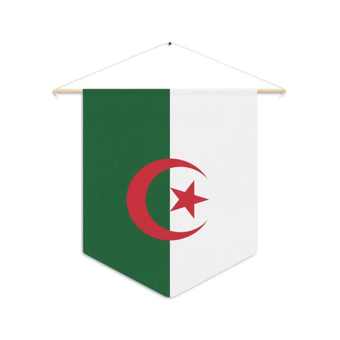 Fanion – Drapeau de l'Algérie – 30 x 45 cm – Polyester – À Suspendre – Pixelforma