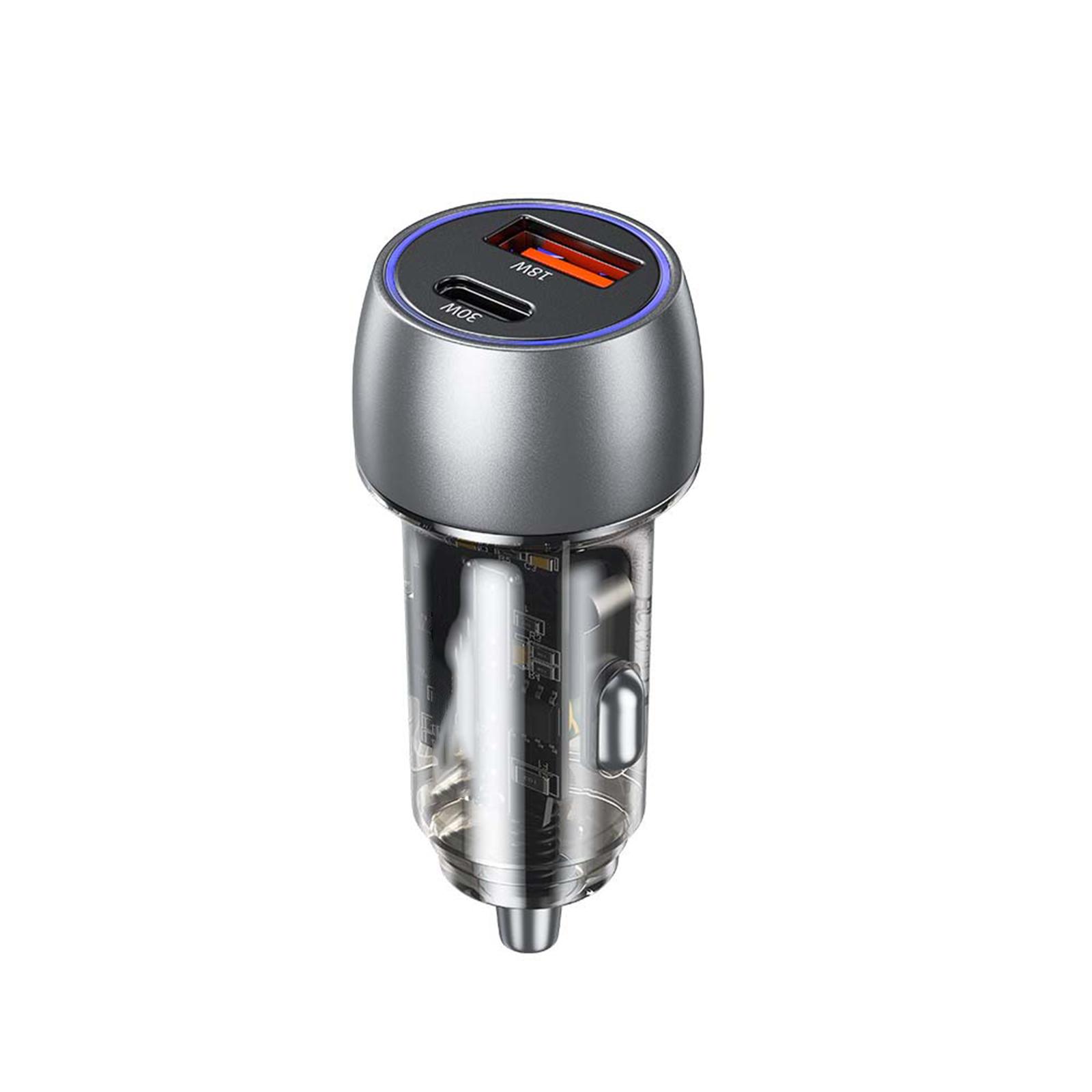 

Прозрачное автомобильное зарядное устройство Mini King Kong мощностью 48 Вт в промышленном стиле для мобильных телефонов серебряный