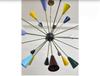 Mid Century 24 Multi Color Shade Metal Big Sputnik Chandelier Light Designer Ceiling Fixture Mid Century Ceiling Light Fixture