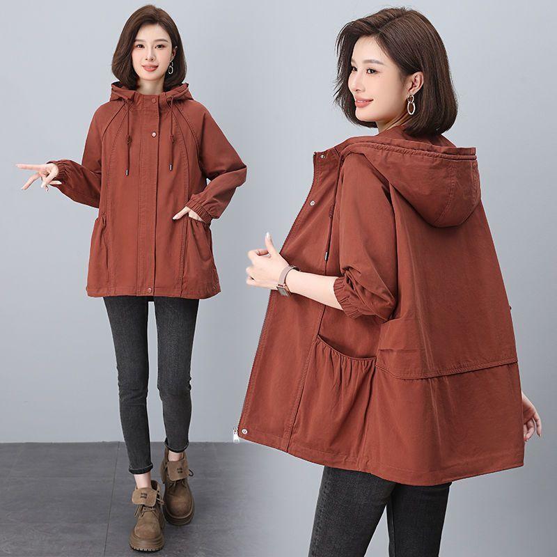 Mid-length Korean Loose Windbreaker Women's Mid-length Casual Jacket Hooded Top