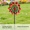 Decorative Backyard Garden Supplies Flower Wind Spinner, 29.5" Metal Spinner with Stake, Outdoor Rust Artistic Yard Decorations for Home Resistant