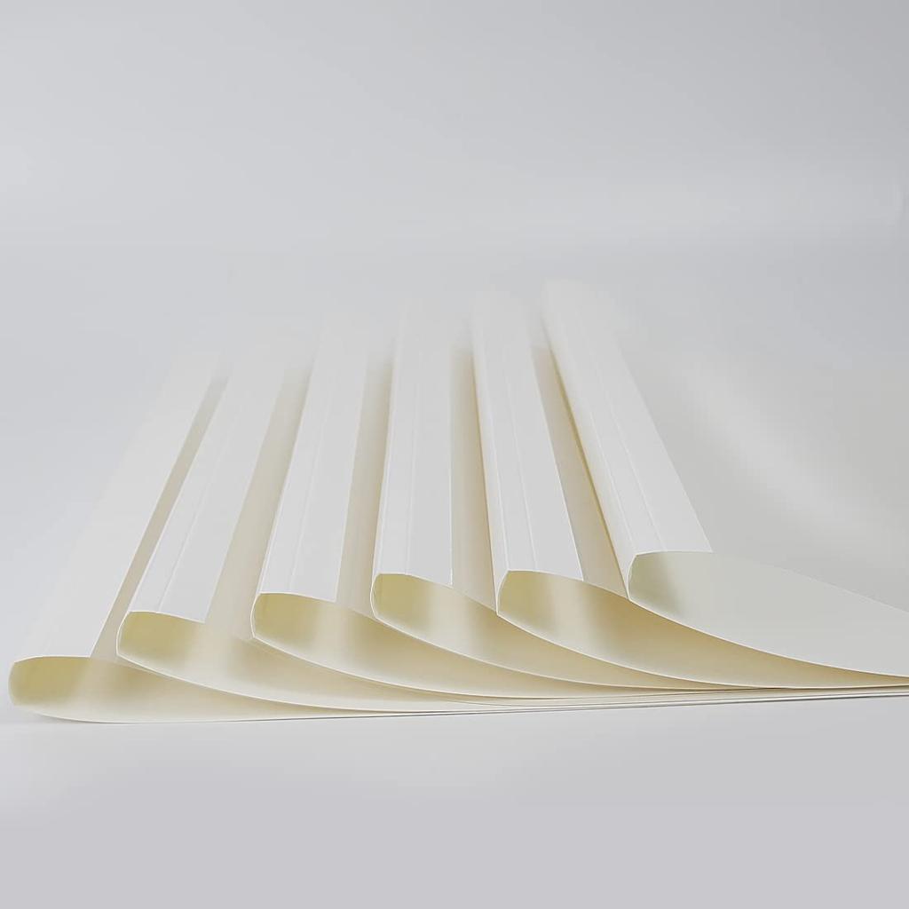 RAYSOONER Thermal Binding Covers, Self-Adhesive, A4 Size, 10mm Spine, Holds 70-100 Sheets, White, Pack of 25