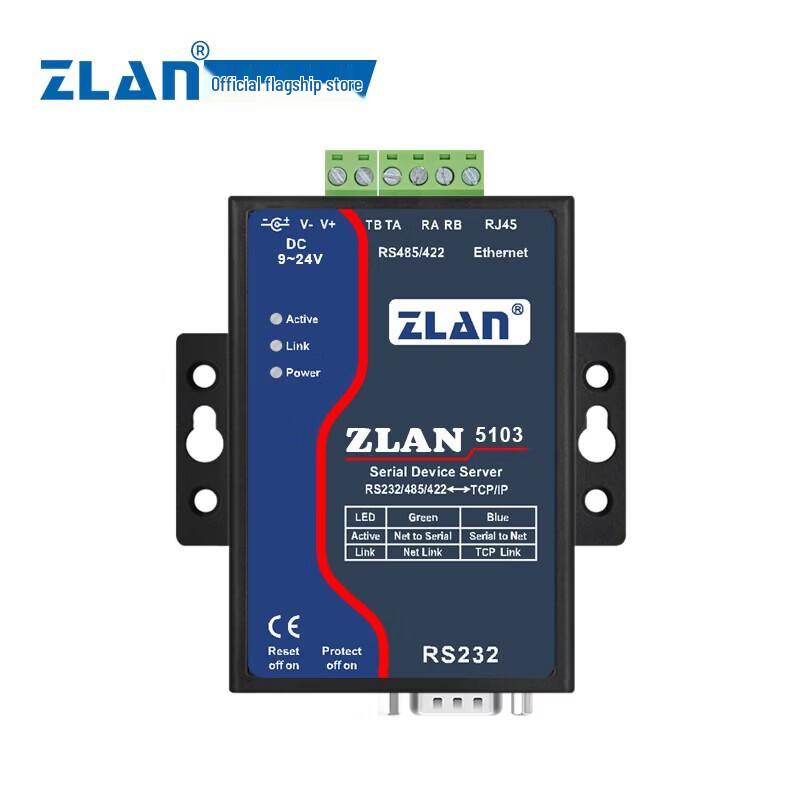 ZLAN Industrial RS232/422/485 To Ethernet Serial Server