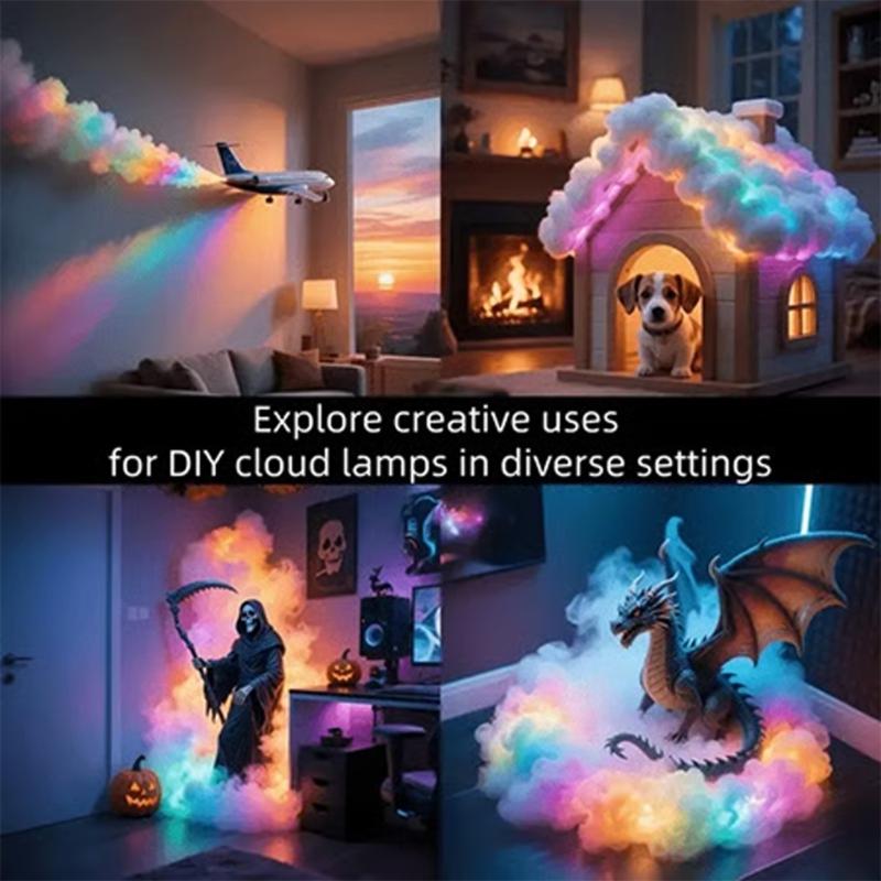 Vibrant Dynamic Rainbow Colorful Effects Cloud LED Strips for Ambients Mood Lighting and Party USB Powered Night Light